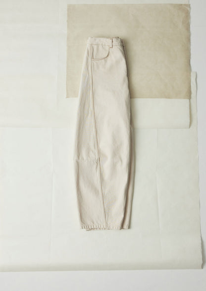 Sculptural Seamed Denim Trousers | Ecru