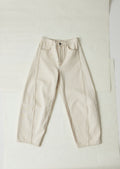 Sculptural Seamed Denim Trousers | Ecru