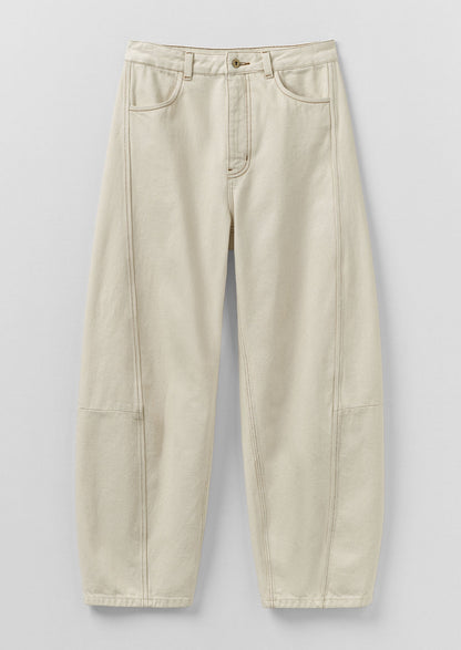 Sculptural Seamed Denim Trousers | Ecru