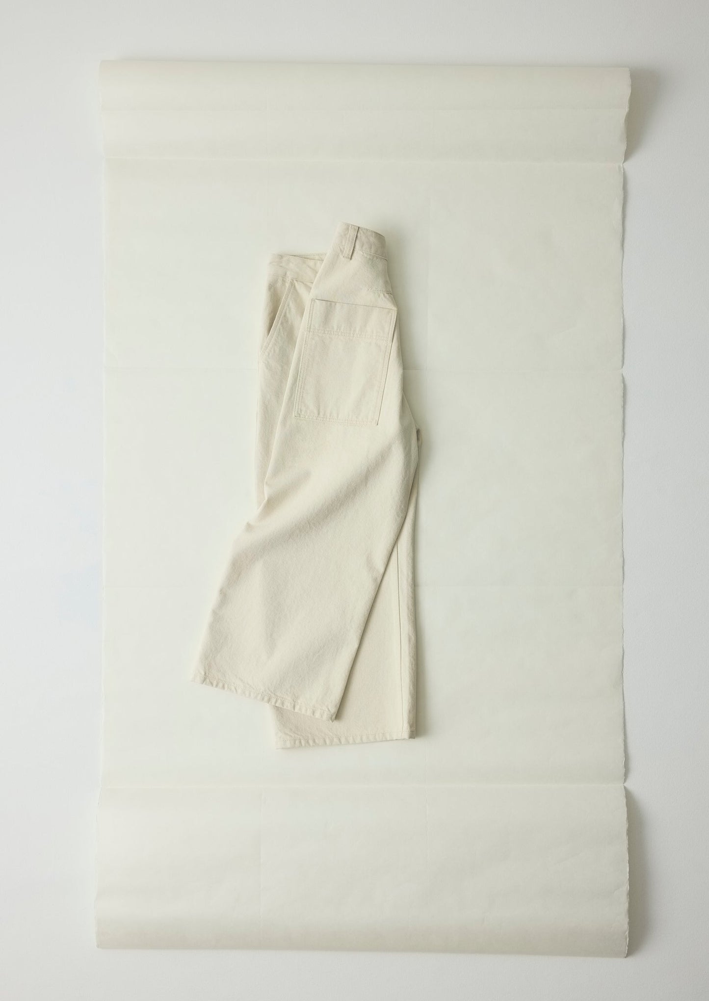 Relaxed Wide Leg Denim Trousers | Ecru