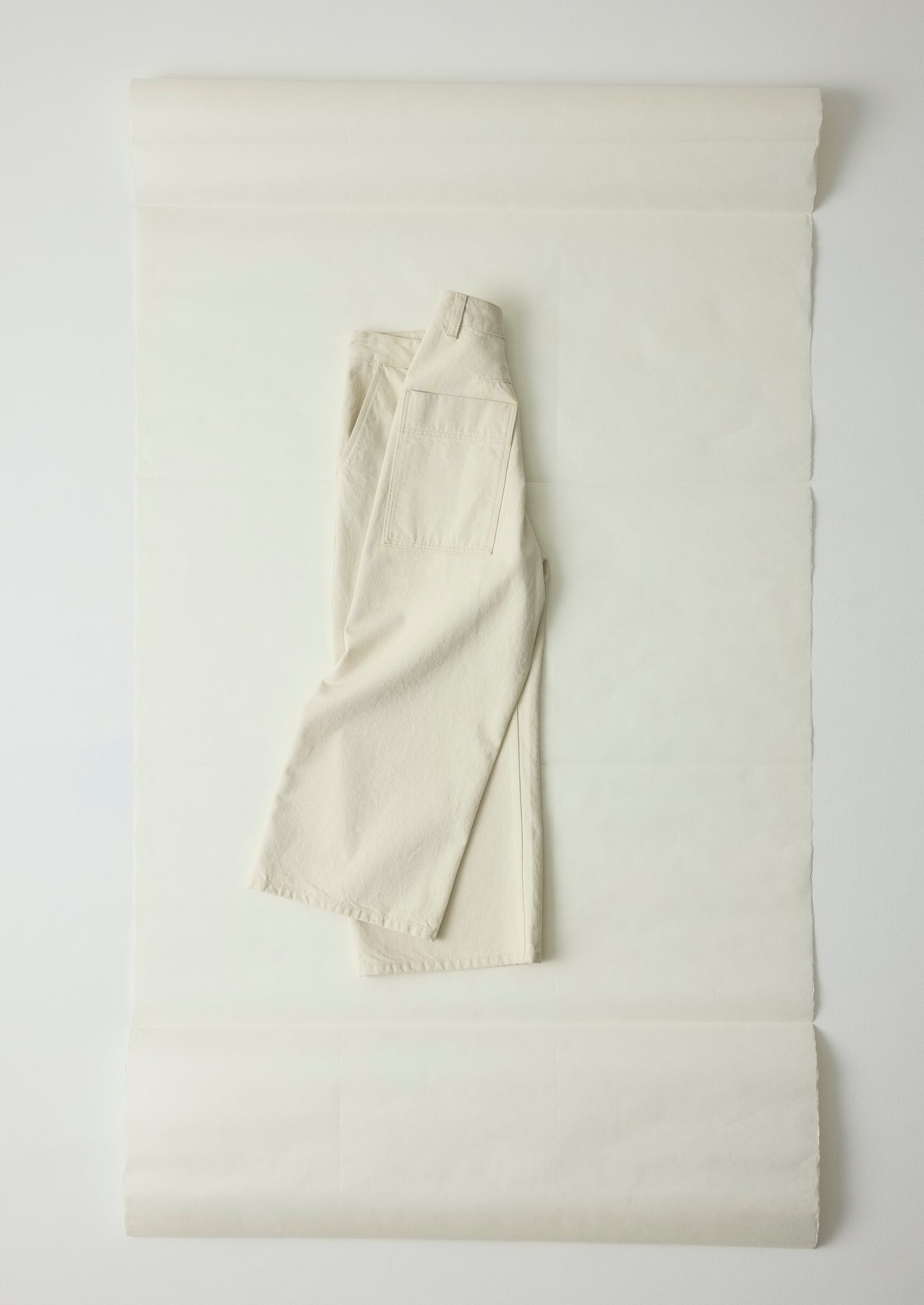Relaxed Wide Leg Denim Trousers | Ecru
