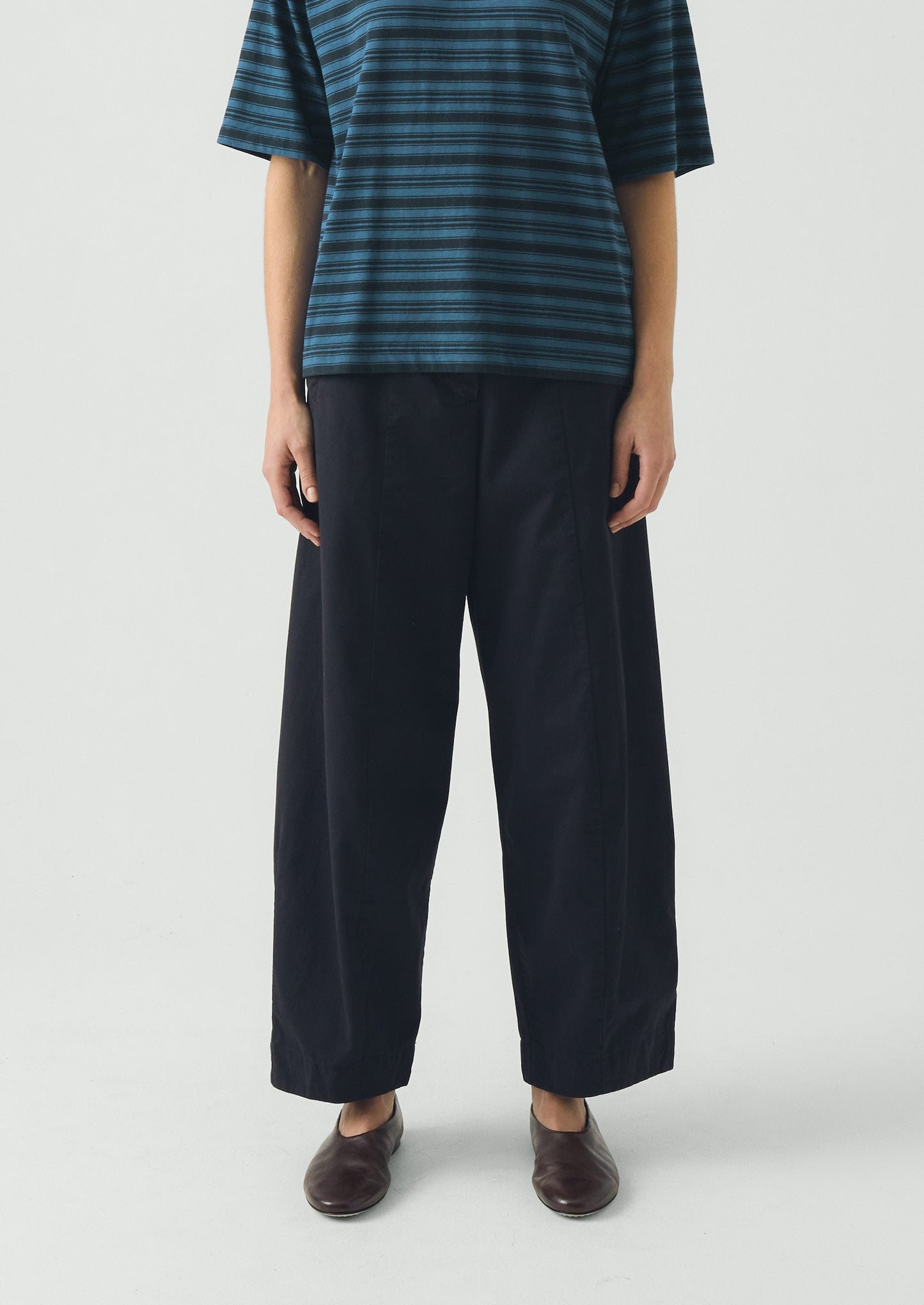 Sculpted Organic Cotton Twill Trousers | Slate