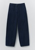 Sculpted Organic Cotton Twill Trousers | Mid Blue