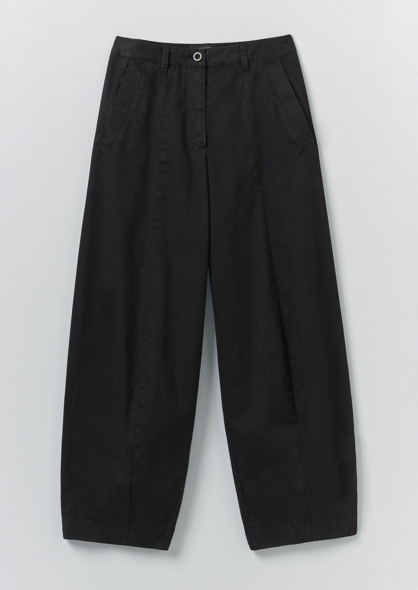 Sculpted Organic Cotton Twill Trousers | Slate