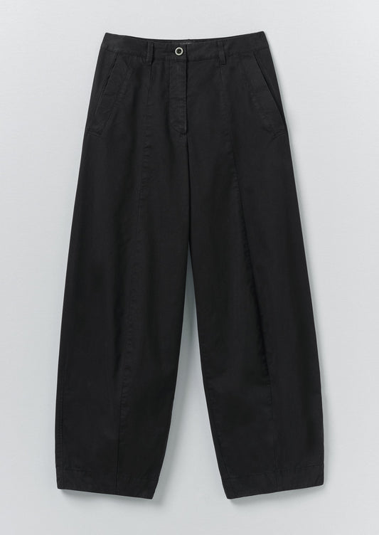 Sculpted Organic Cotton Twill Trousers | Slate