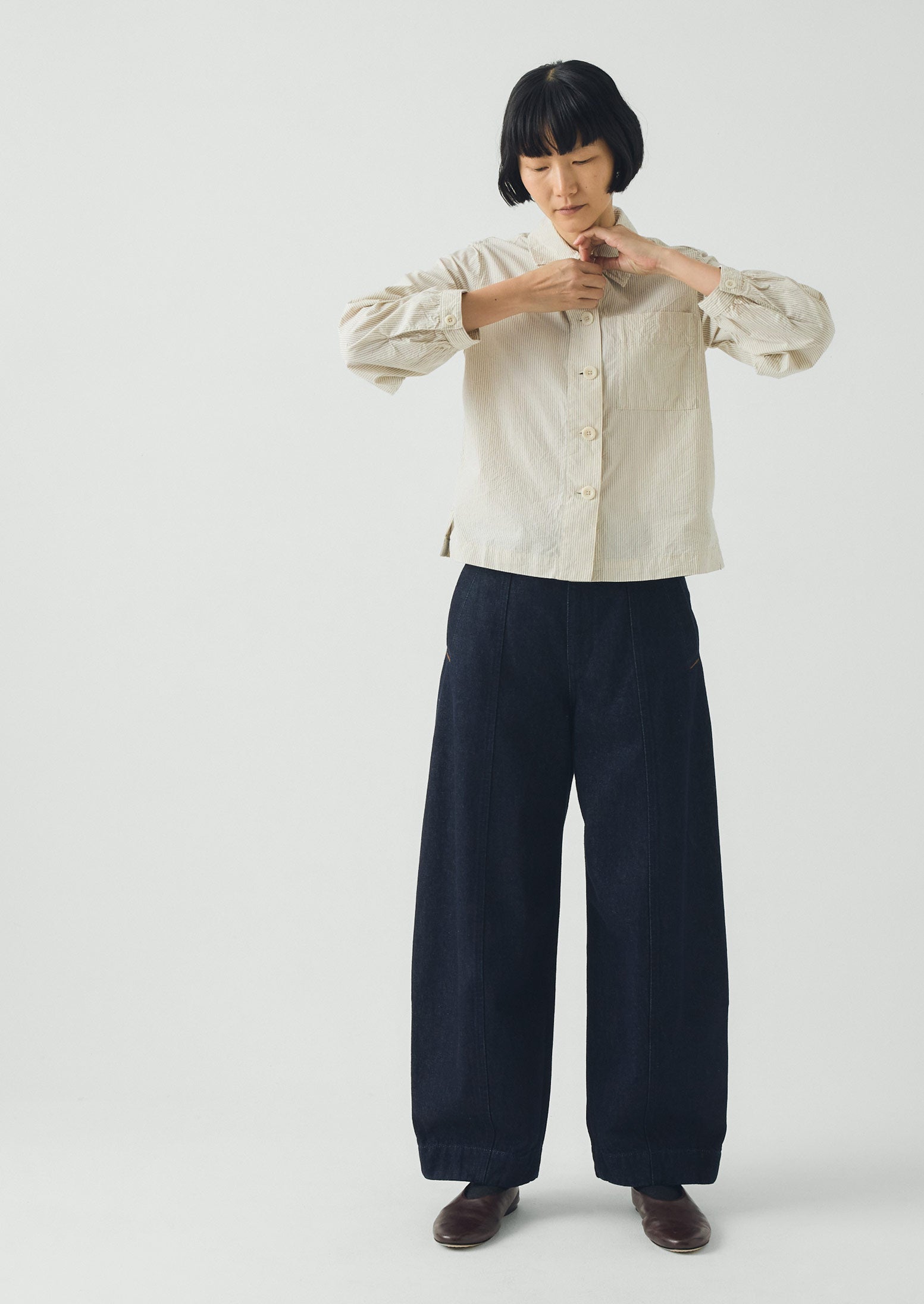 Sculpted Indigo Denim Trousers | Indigo