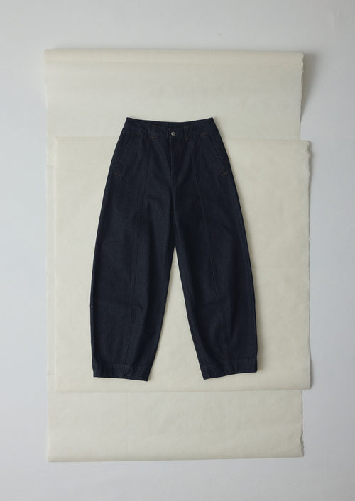 Sculpted Indigo Denim Trousers | Indigo