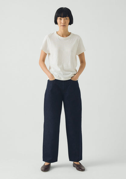 Indigo Denim Tapered Trousers | Indigo