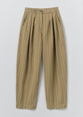 Pleat Front Stripe Cotton Linen Trousers | Fennel Seed