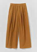 Pleated Pull On Cotton Poplin Trousers | Dhal