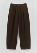 Pleat Front Garment Dyed Cotton Trousers | Black Walnut