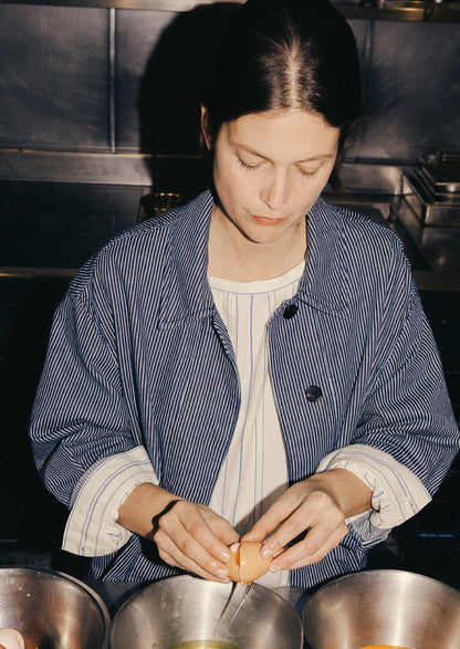 Irregular Stripe Gathered Smock Top | Cobalt