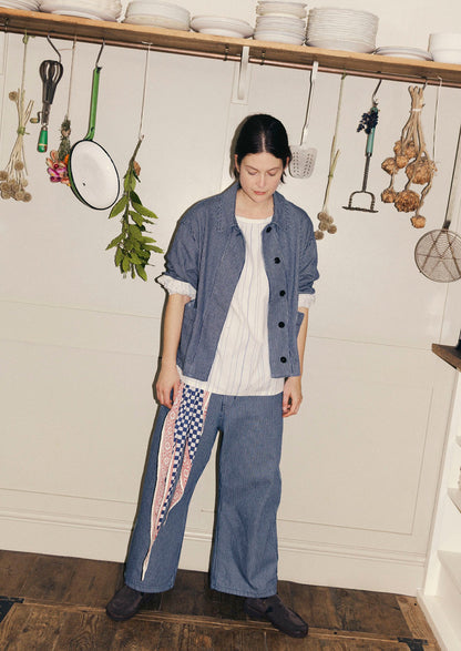Irregular Stripe Gathered Smock Top | Cobalt