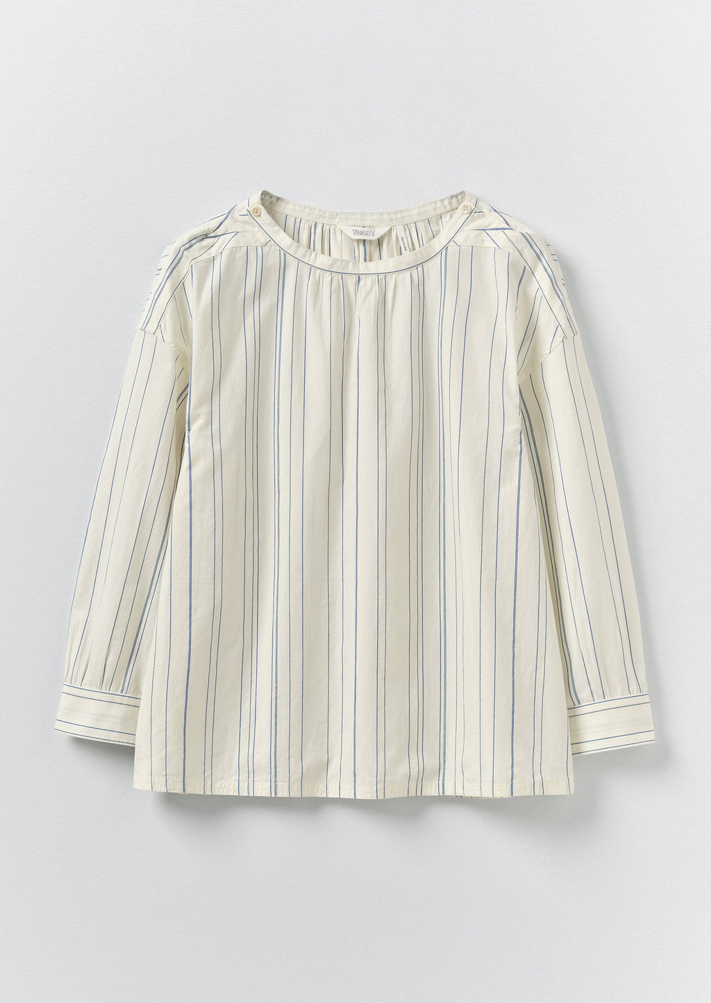 Irregular Stripe Gathered Smock Top | Cobalt