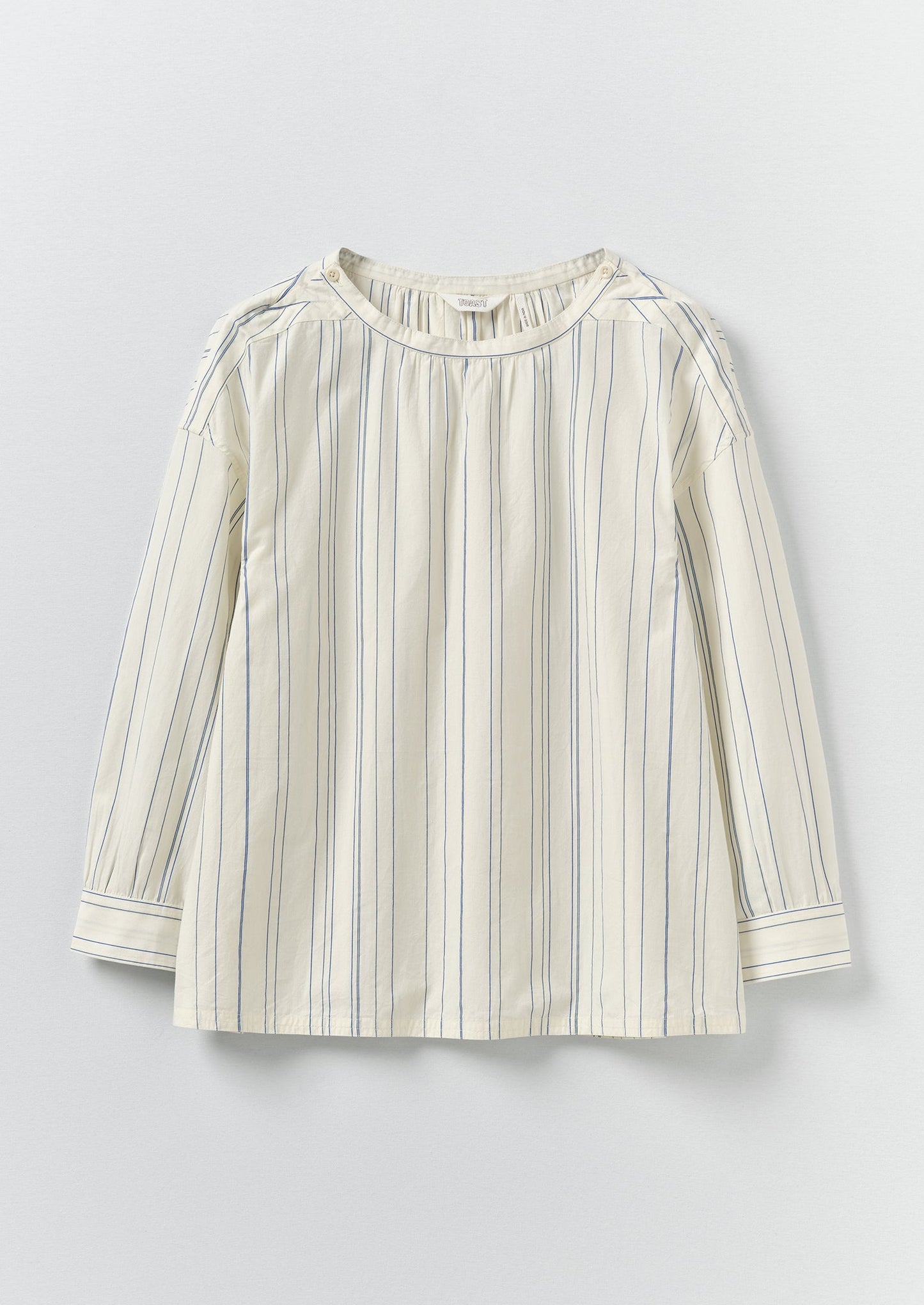 Irregular Stripe Gathered Smock Top | Cobalt