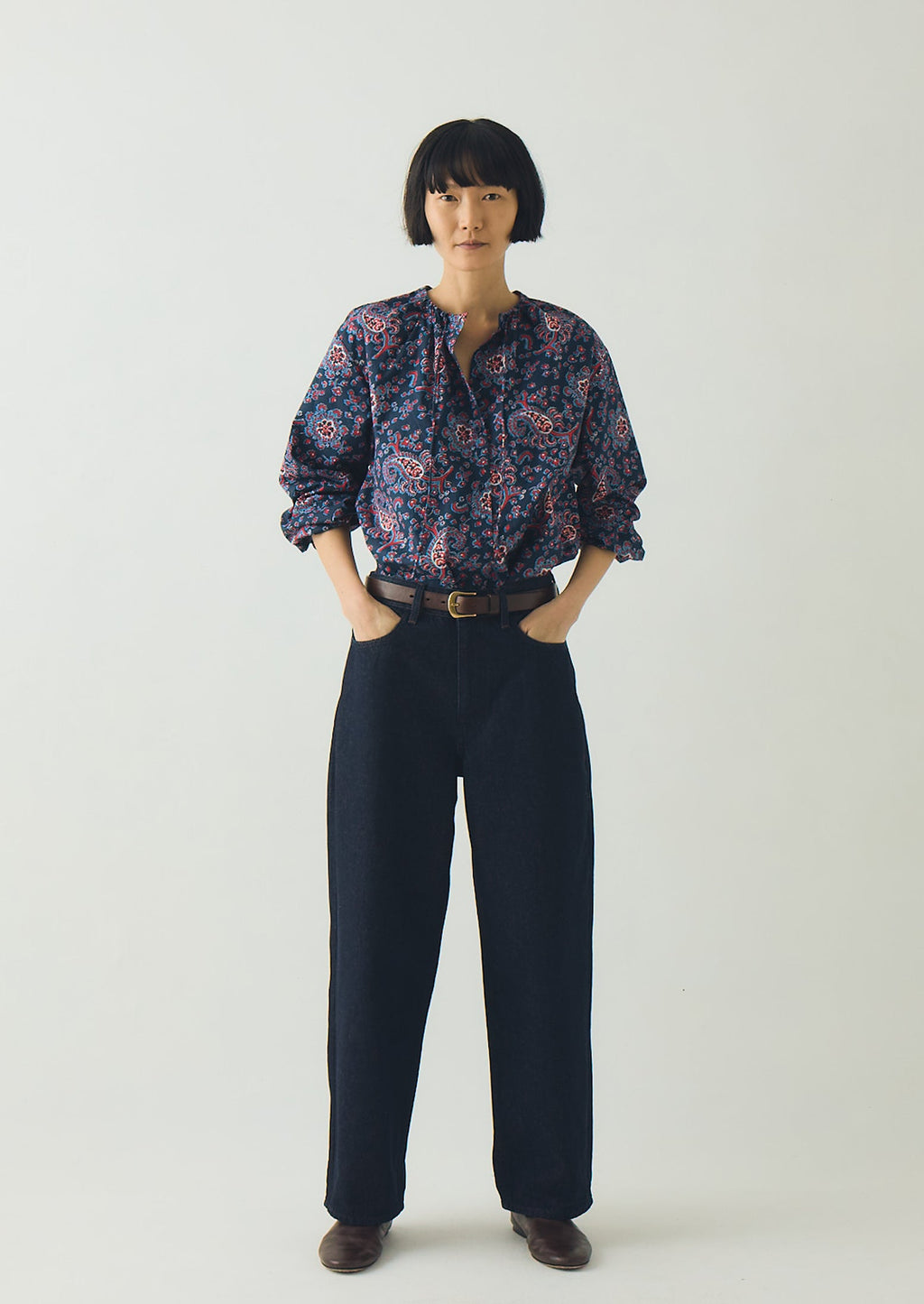 Provencal Paisley Print Cotton Poplin Shirt | Provencal Blue
