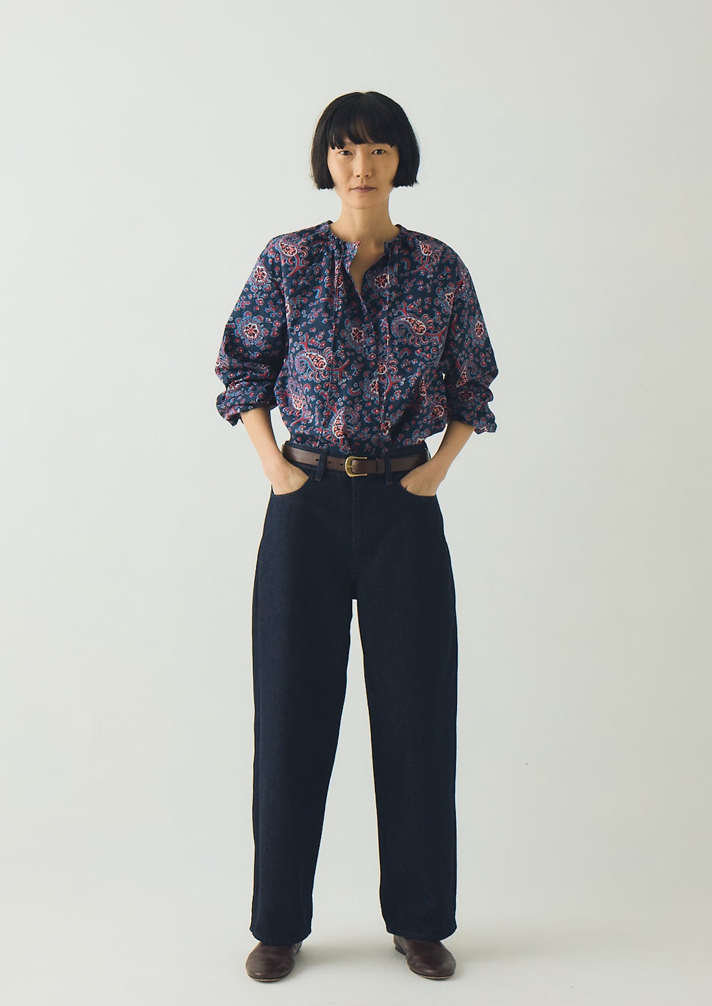 Provencal Paisley Print Cotton Poplin Shirt | Provencal Blue