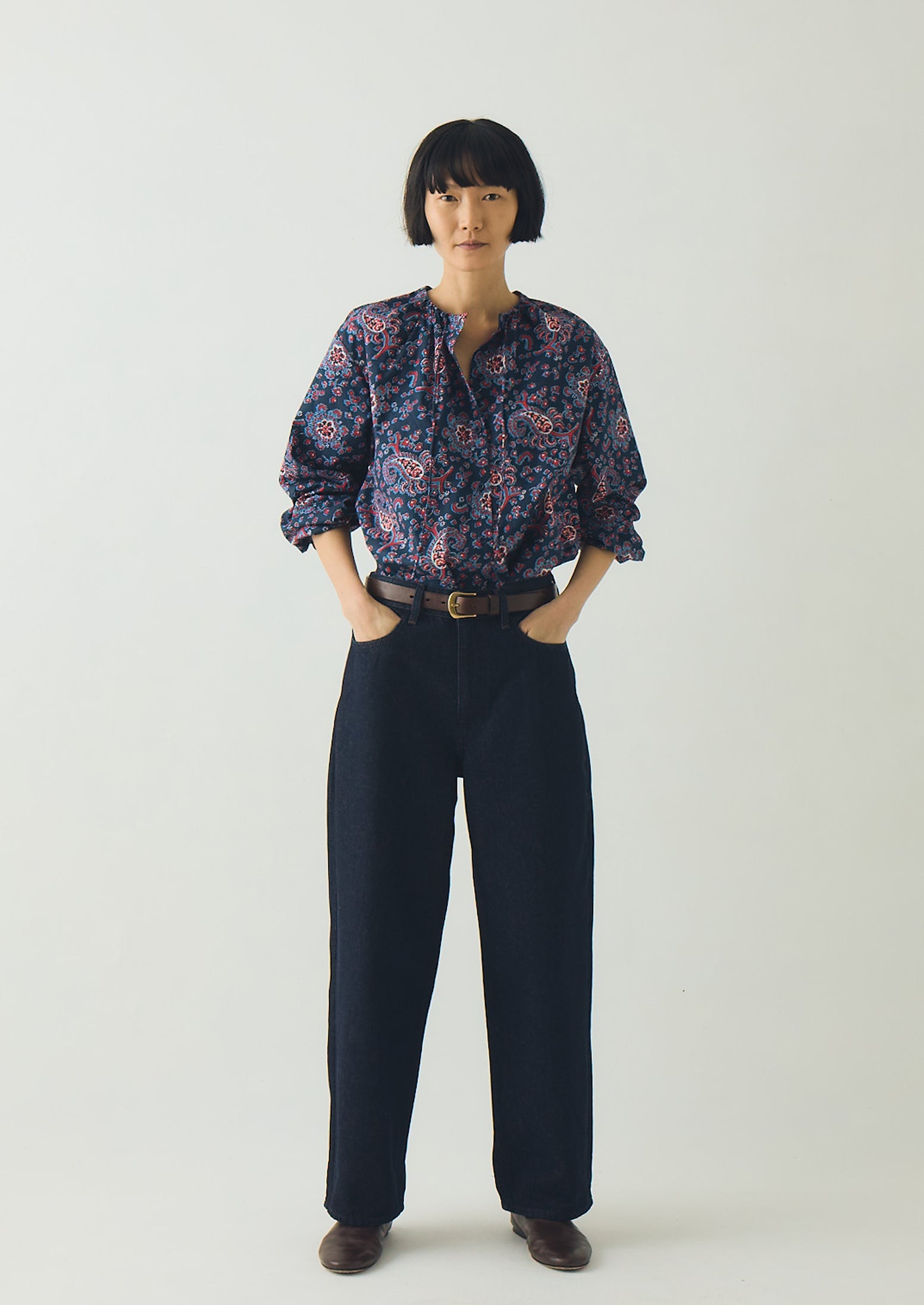 Provencal Paisley Print Cotton Poplin Shirt | Provencal Blue