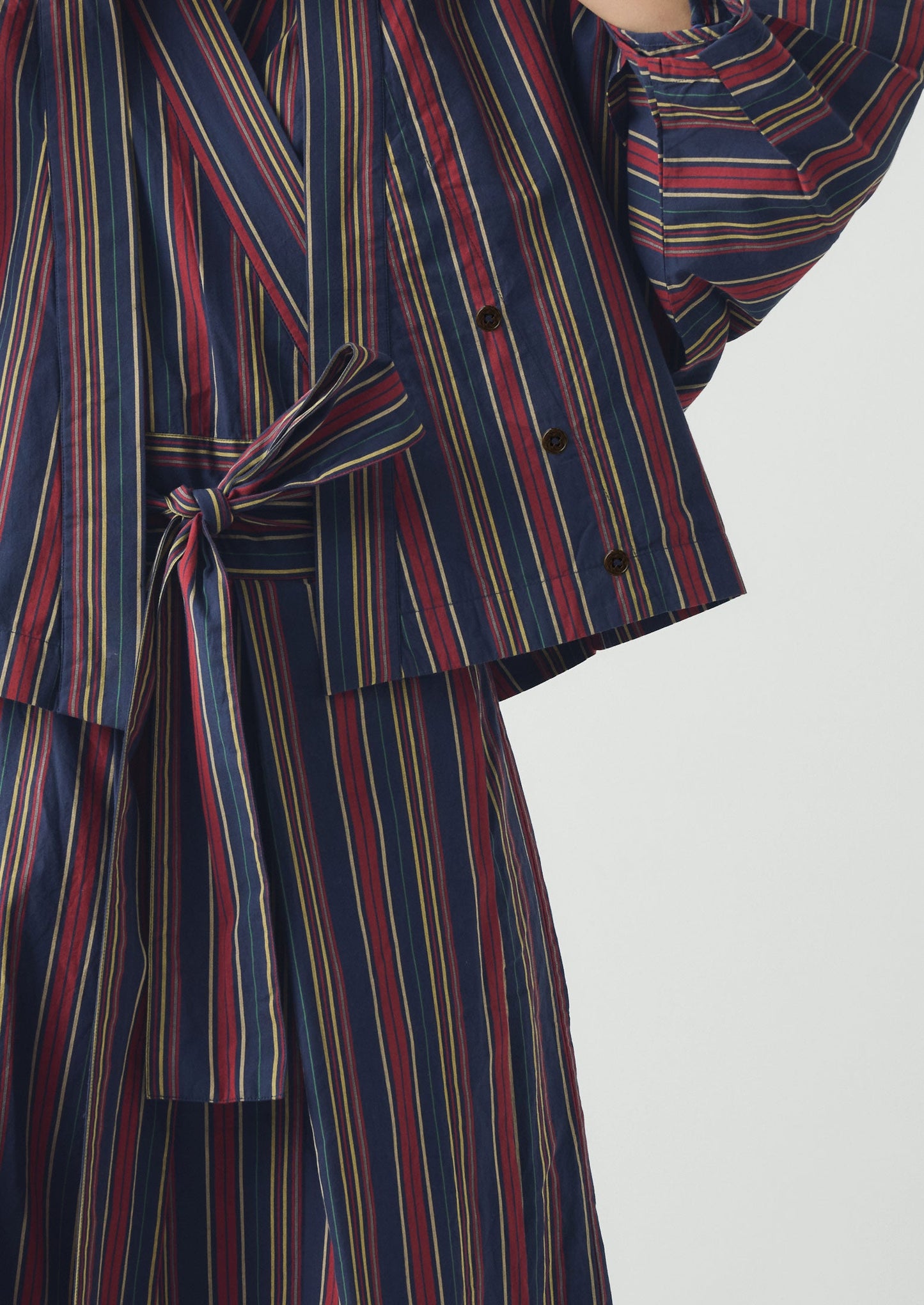 Pantry Stripe Cotton Wrap Shirt | Provencal Blue
