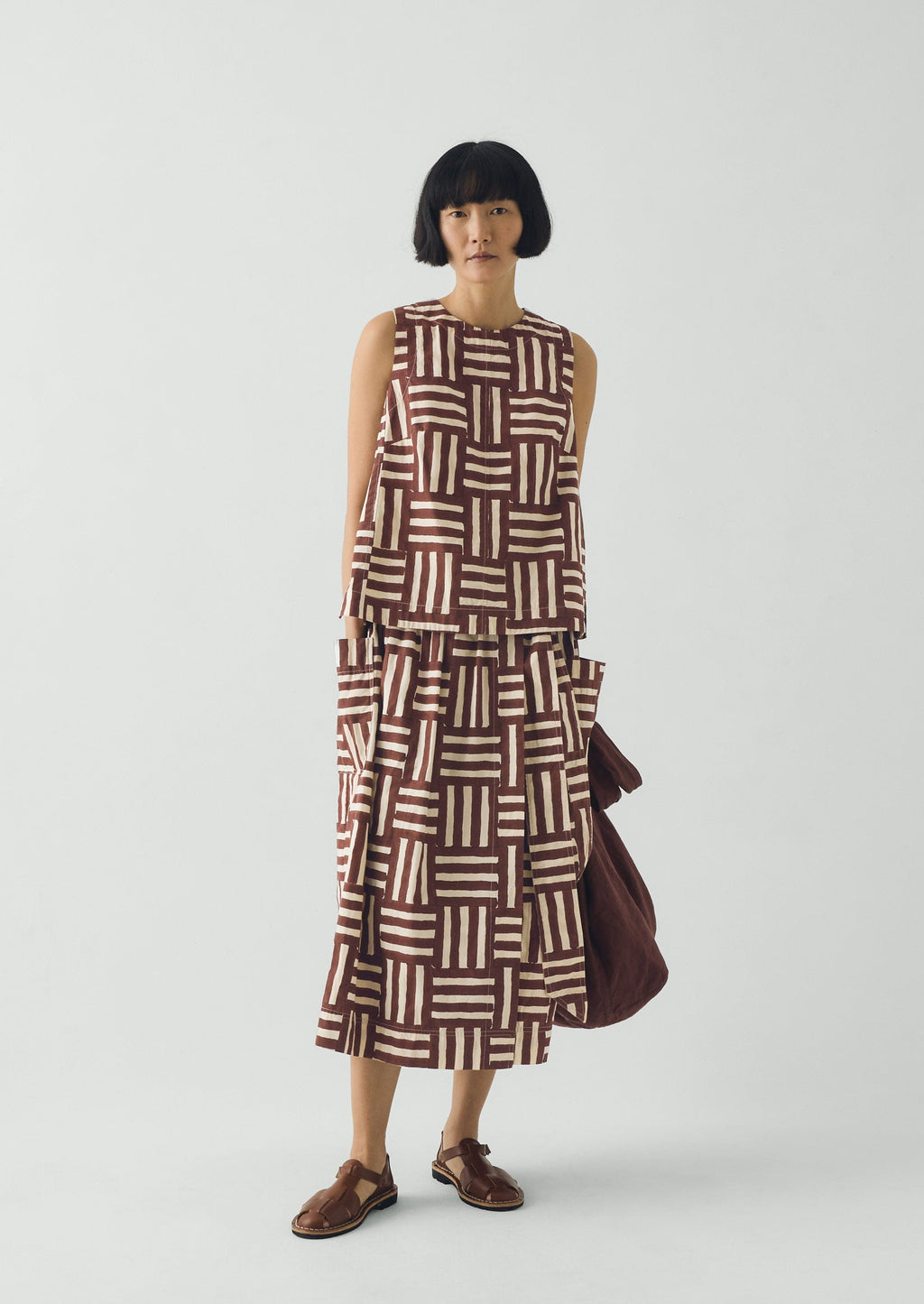 Patchwork Stripe Block Print Top | Sable