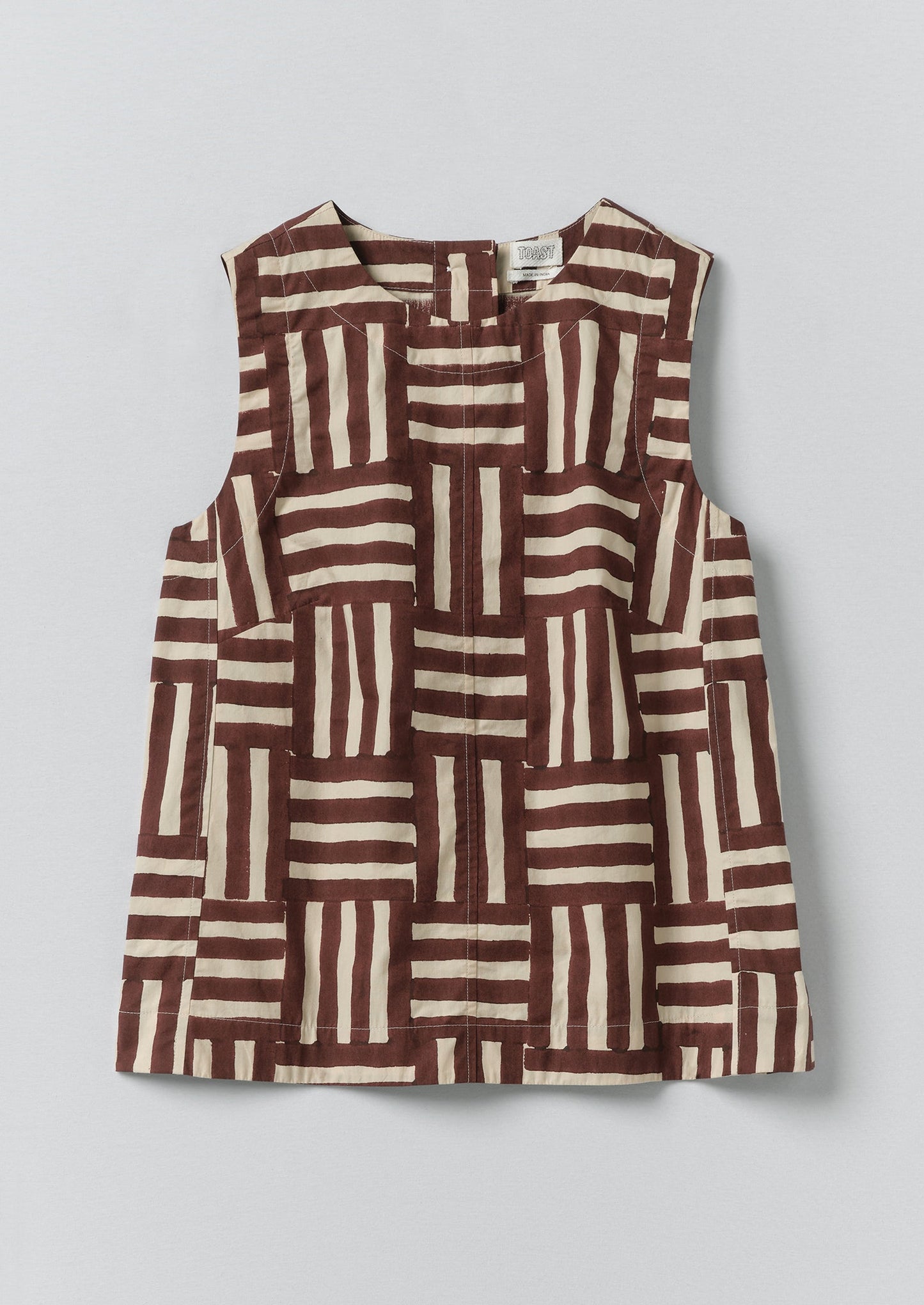 Patchwork Stripe Block Print Top | Sable