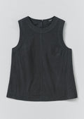 Panelled Garment Dyed Sleeveless Top | Slate