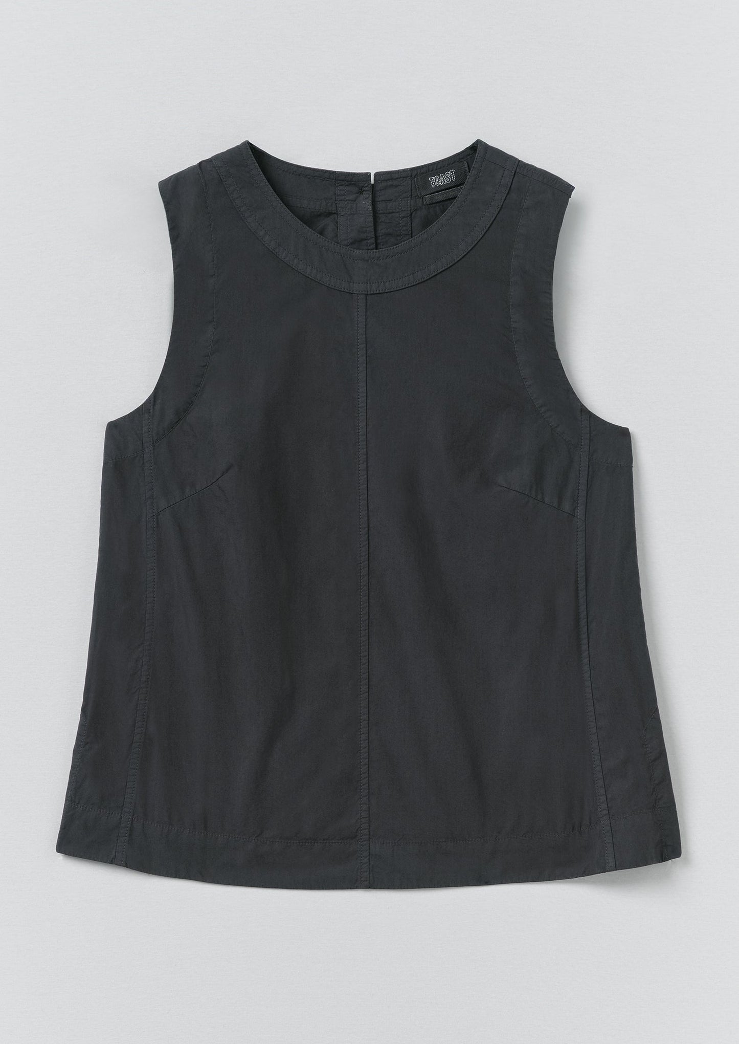 Panelled Garment Dyed Sleeveless Top | Slate