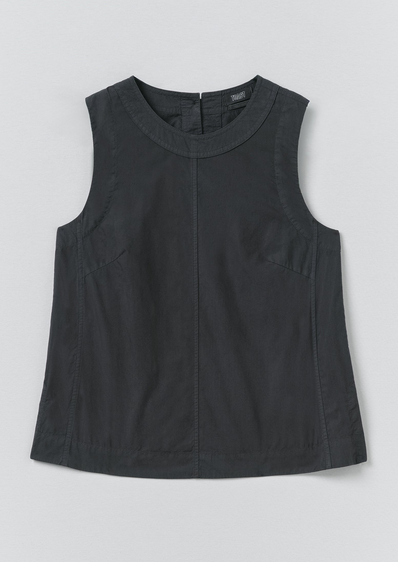 Panelled Garment Dyed Sleeveless Top | Slate