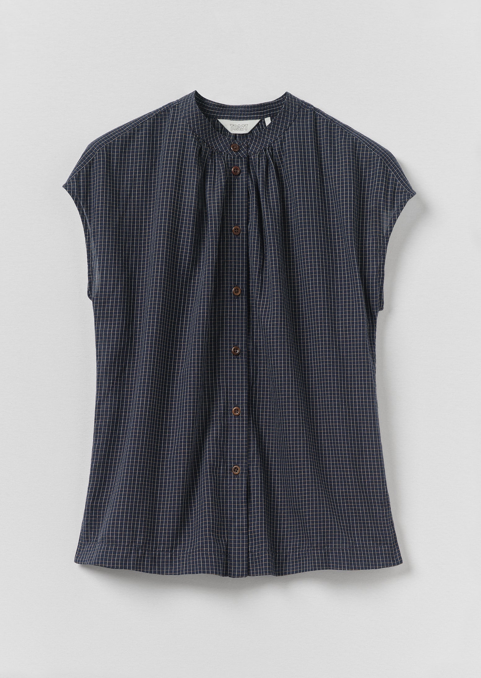 Slubby Check Short Sleeve Shirt | Ink