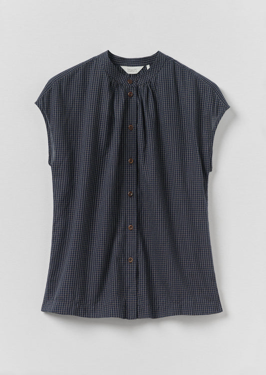 Slubby Check Short Sleeve Shirt | Ink