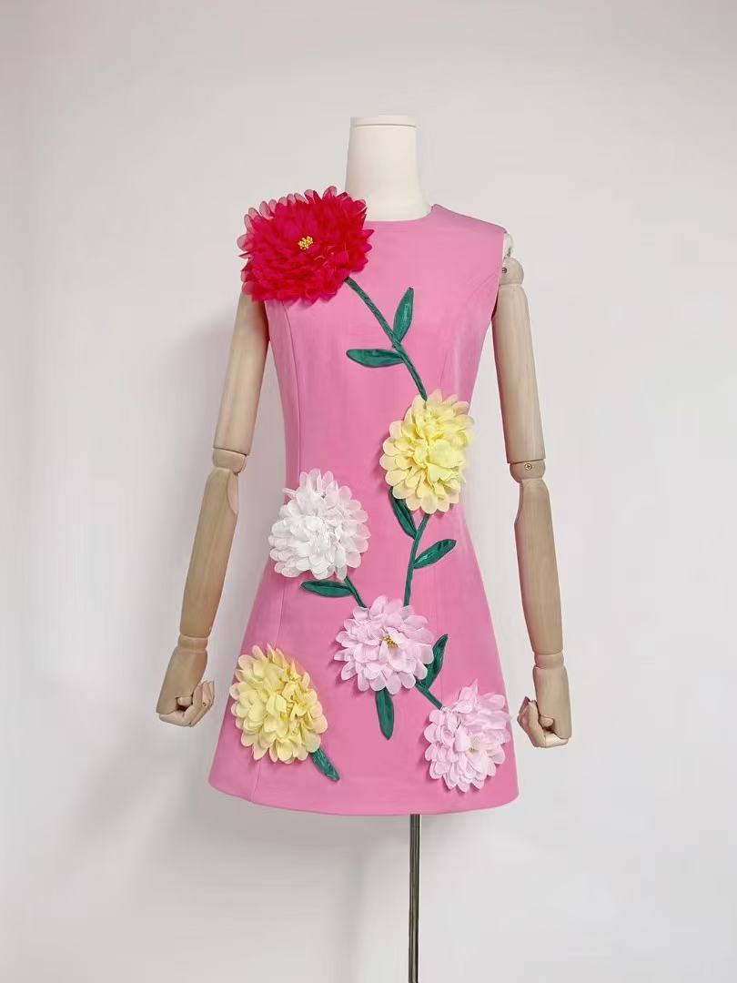 Livette - Flower 3D Effect Mini Dress