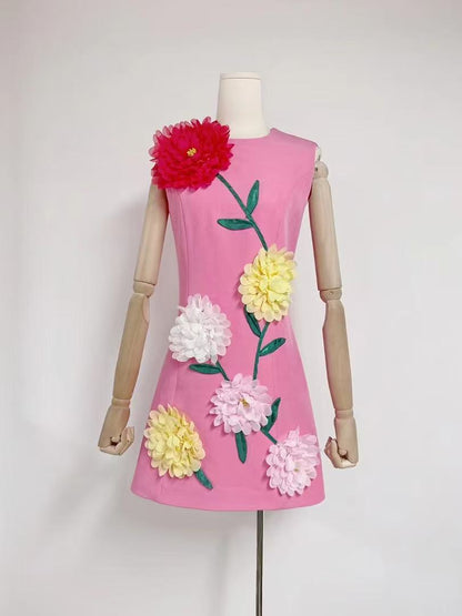 Livette - Flower 3D Effect Mini Dress