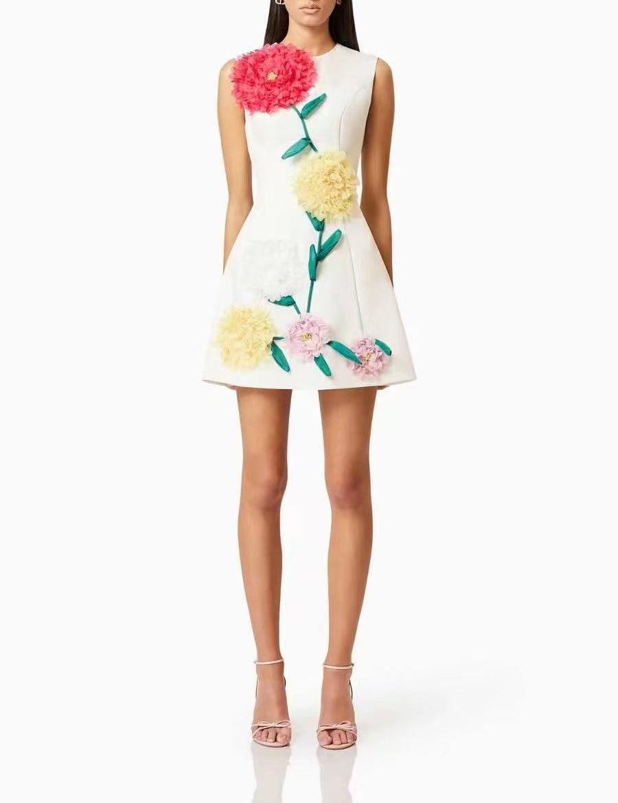 Livette - Flower 3D Effect Mini Dress