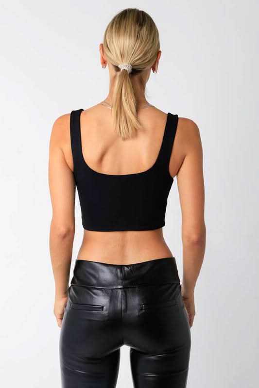 Michelangelo Black Sculpted Bustier Top