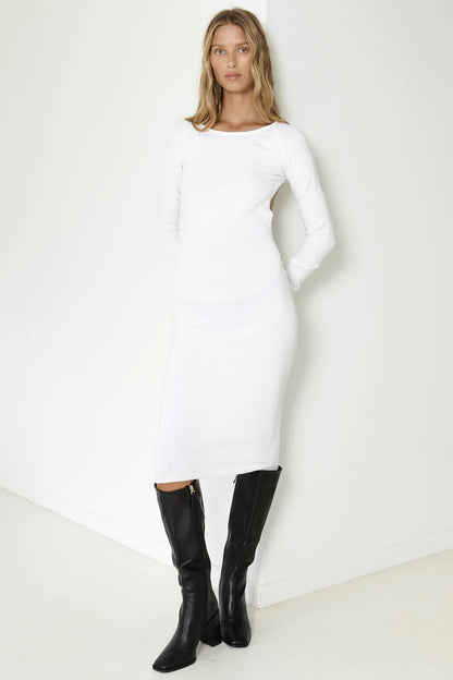 Mabel Midi Dress - White