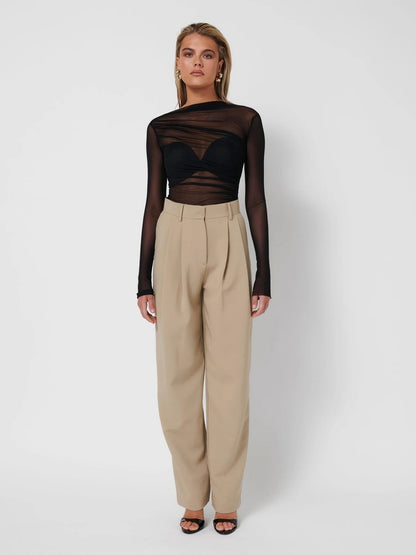 Mauve Mesh Bodysuit - Black