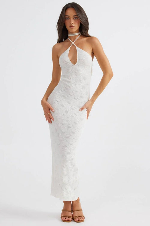Aelia Halterneck Dress - White