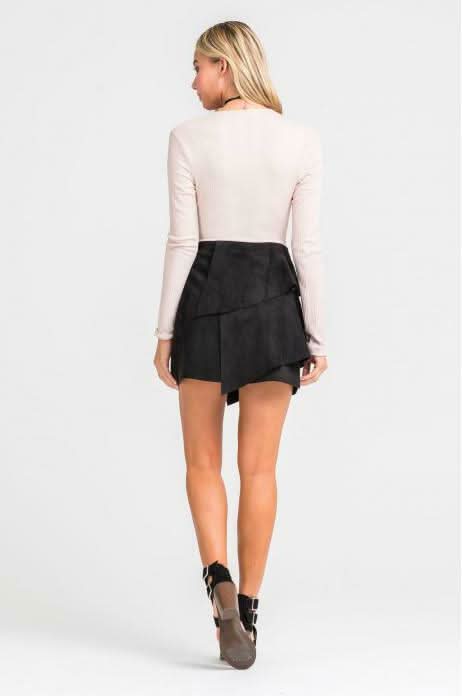 Mirabella Black Suede Skirt