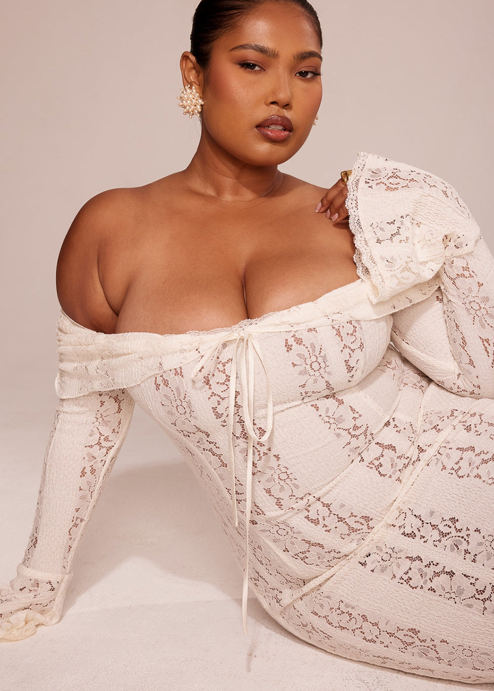 Livette - Vintage Off Shoulder Maxi Dress