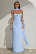 Madeleine Strapless Maxi Dress - Sky Blue