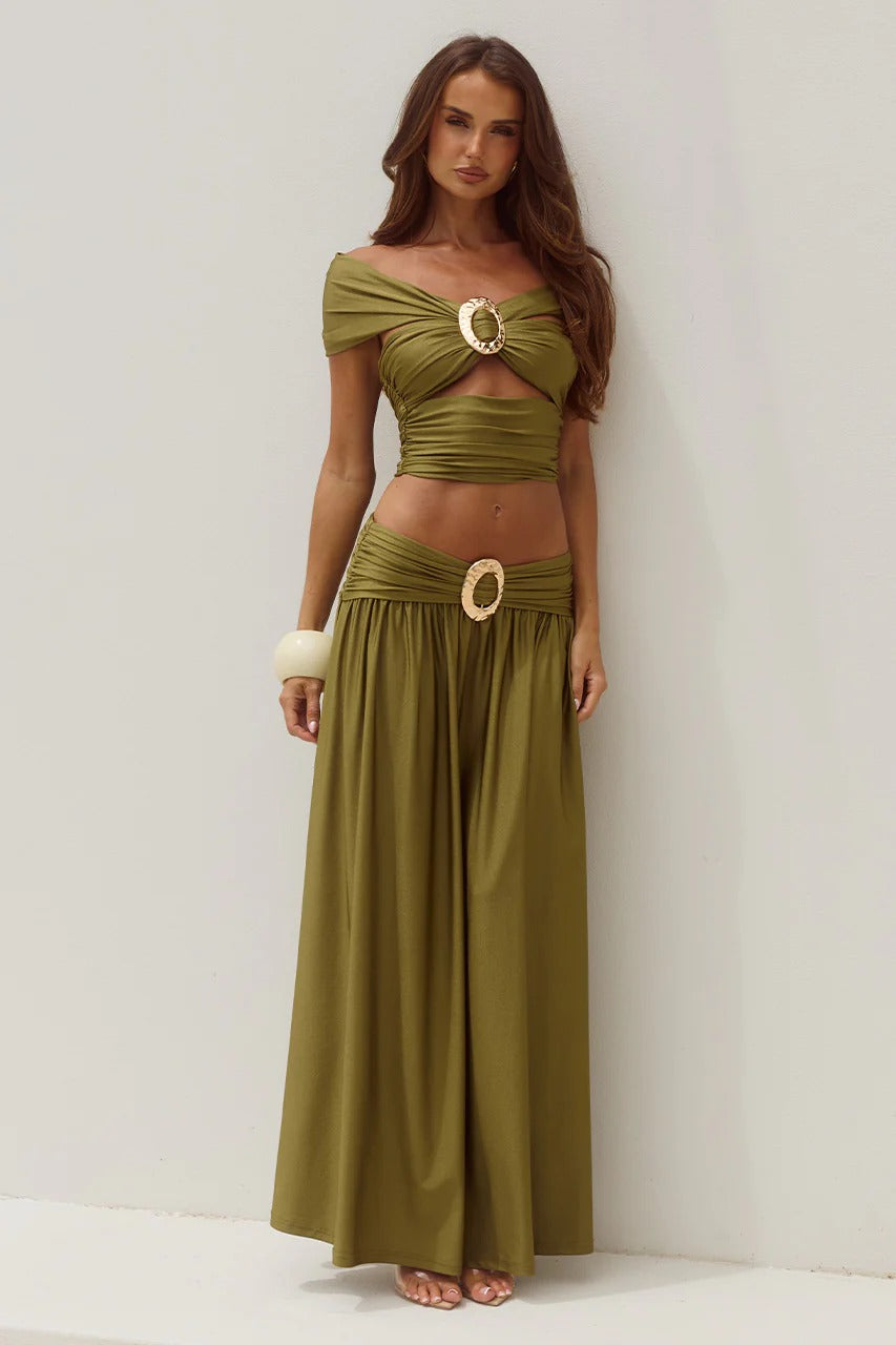 Nivali Maxi Skirt - Olive