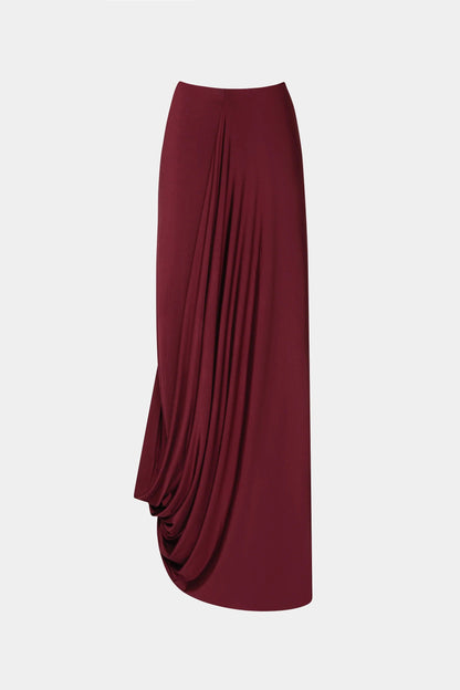 Misha Waterfall Jersey Maxi Skirt - Port