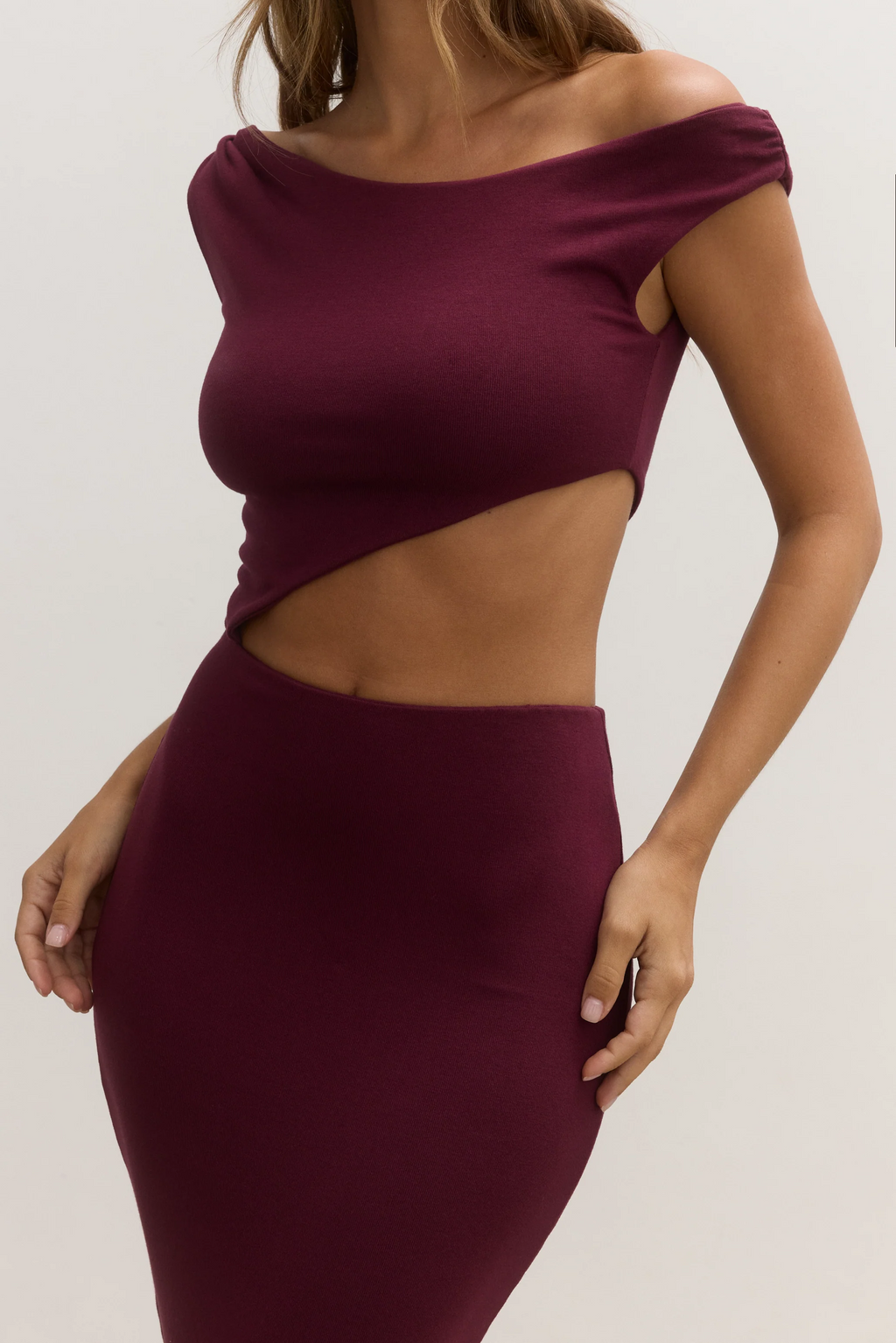 Elara Midi Dress - Plum