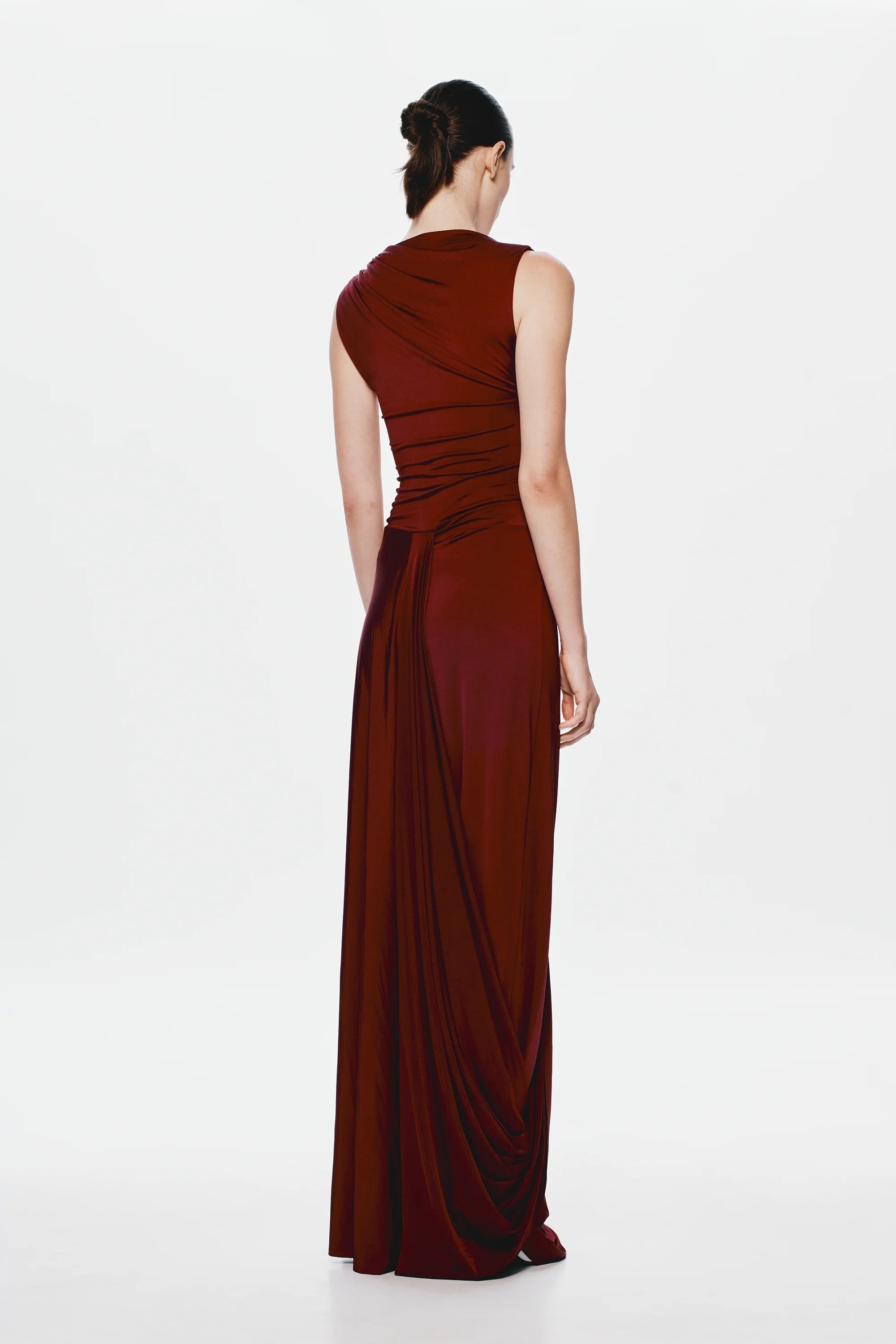 Misha Waterfall Jersey Maxi Skirt - Port