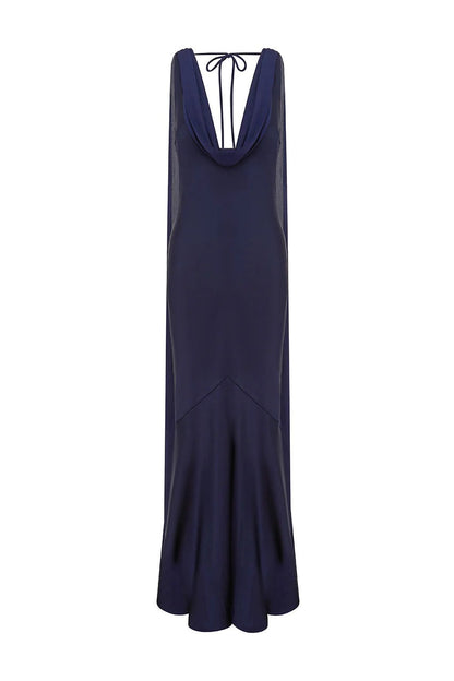 Gabriella Cowl Maxi Dress - Navy