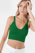 Nikibiki Jolly Green Ribbed V-Neck Crop Top