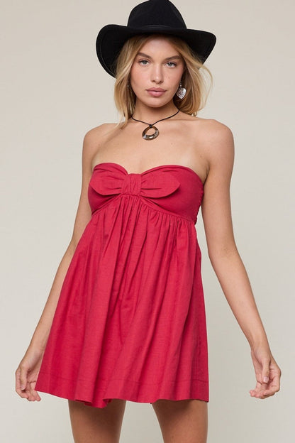 Mckenna Red Strapless Mini Dress