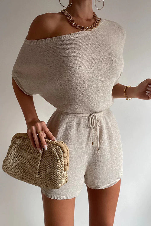 Miami Knit Romper - Oatmeal