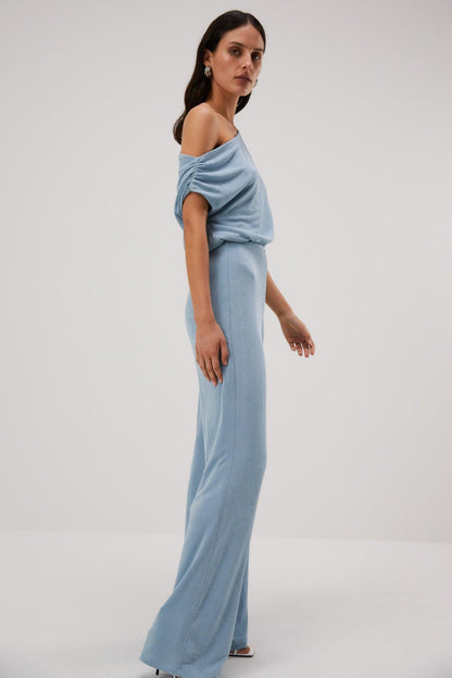 Misha Emer Slinky Jersey Jumpsuit - Sterling Blue