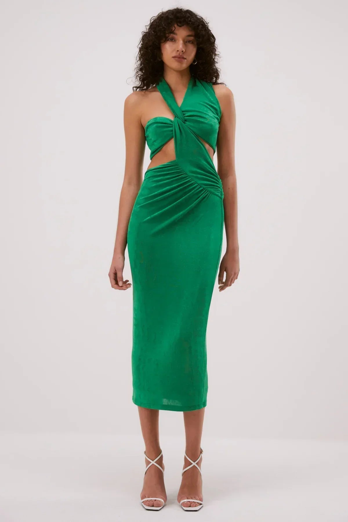 Misha Graciela Slinky Jersey Midi Dress - Island Green
